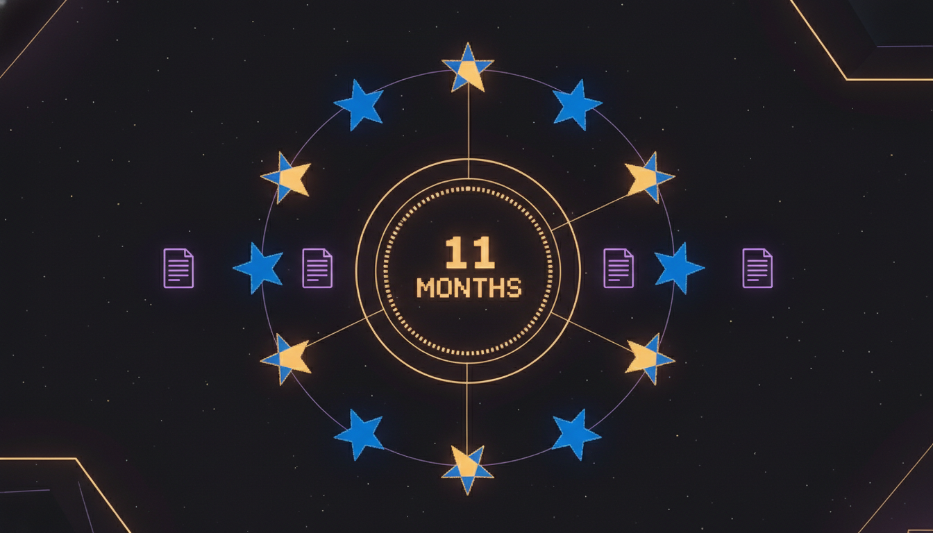 Countdown timer concept representing EU AI Act compliance timeline with months remaining