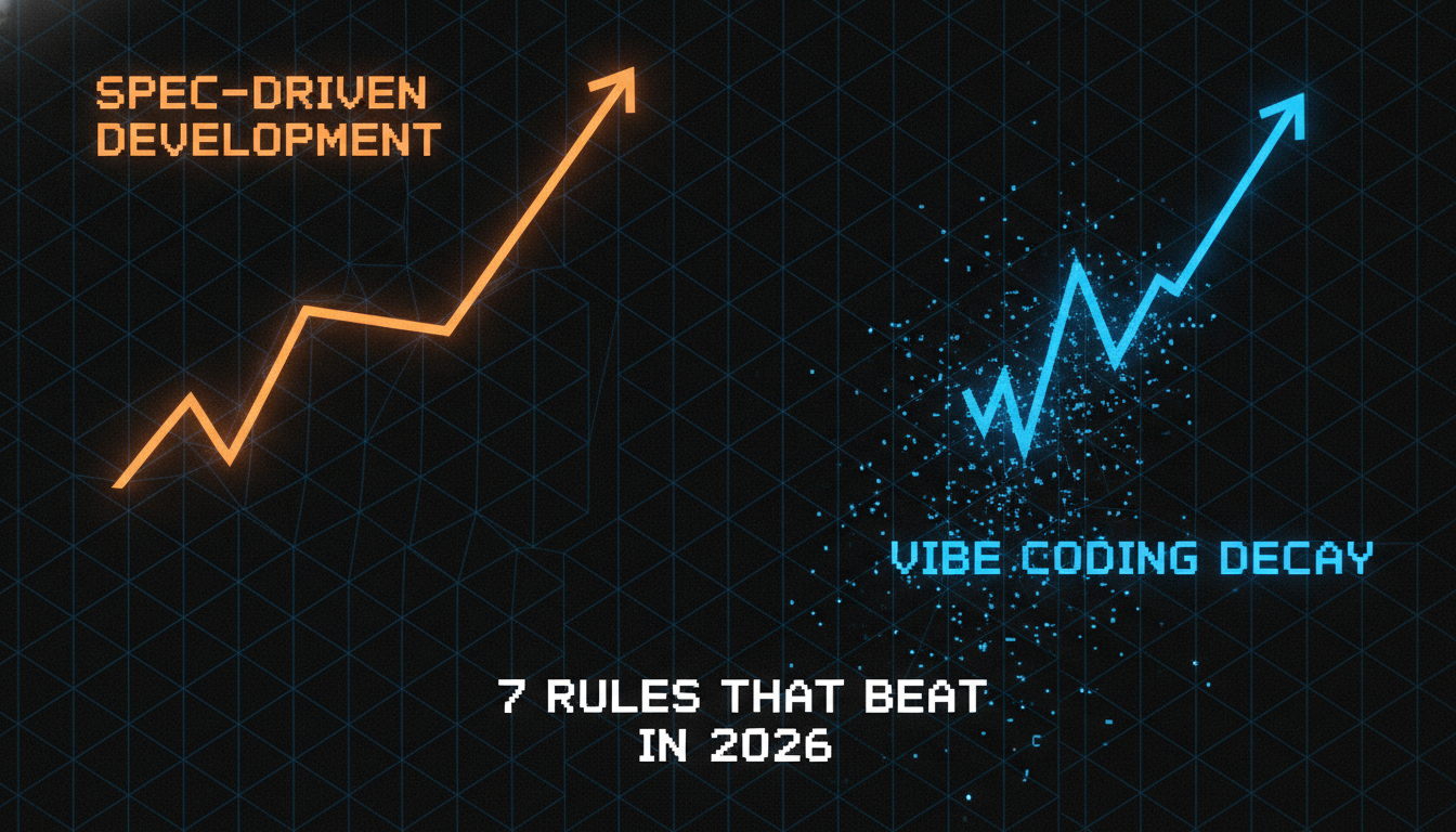 Vibe coding three-month wall: velocity decay curve versus steady spec-driven development trajectory