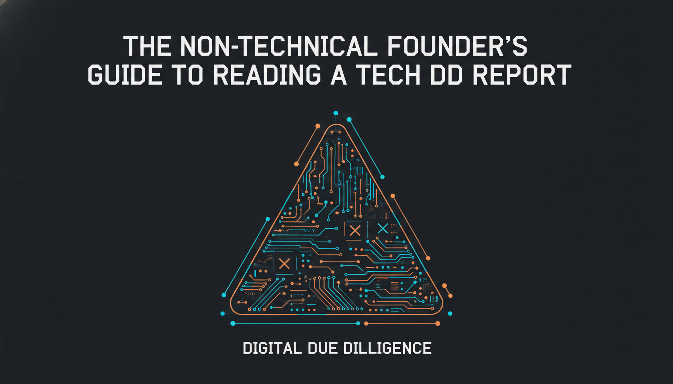 Technical due diligence risk severity tiers and red flags - abstract warning circuit patterns