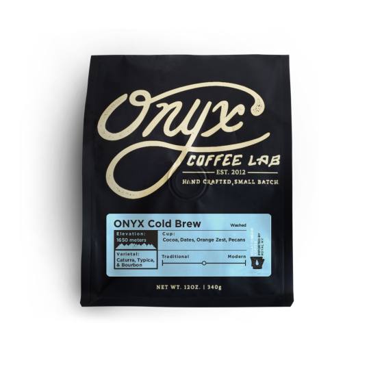 Bag of whole bean Cold Brew coffee, roasted by Onyx Coffee Lab