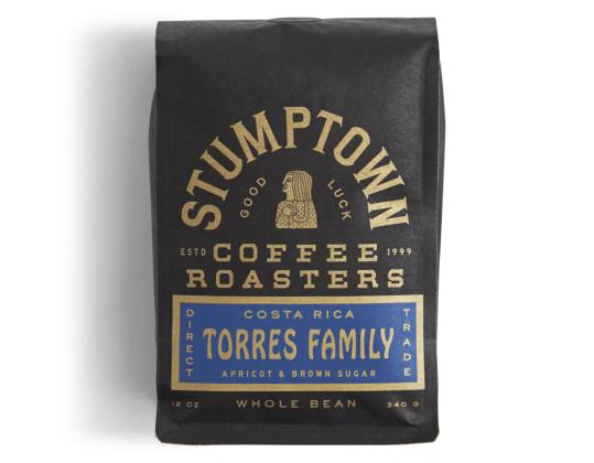 Bag of whole bean Costa Rica Torres Family coffee, roasted by Stumptown Coffee Roasters