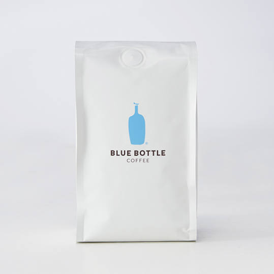 Bag of whole bean Beta Blend coffee, roasted by Blue Bottle Coffee