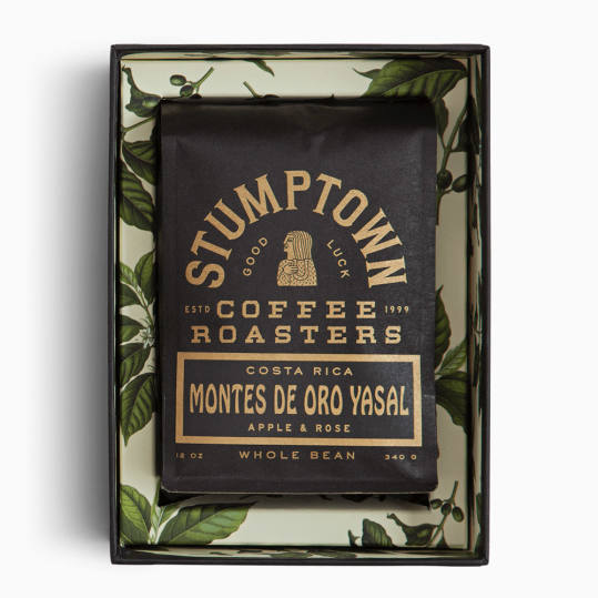 Bag of whole bean Costa Rica Montes De Oro Yasal coffee, roasted by Stumptown Coffee Roasters