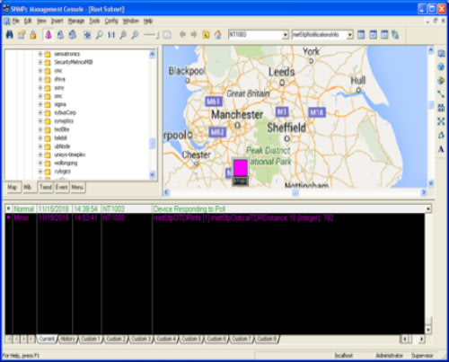 Management system indicating fault