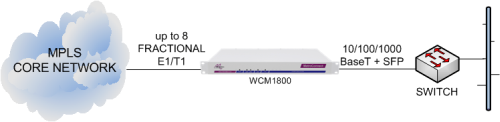 WCM1800 delivering Ethernet services from an MPLS core network