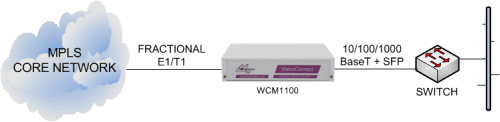 WCM1100 delivering Ethernet services from an MPLS core network