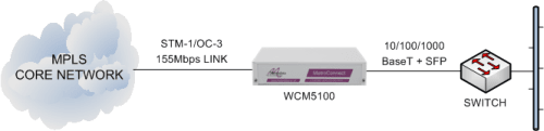 WCM5100 delivering Ethernet services from an MPLS core network