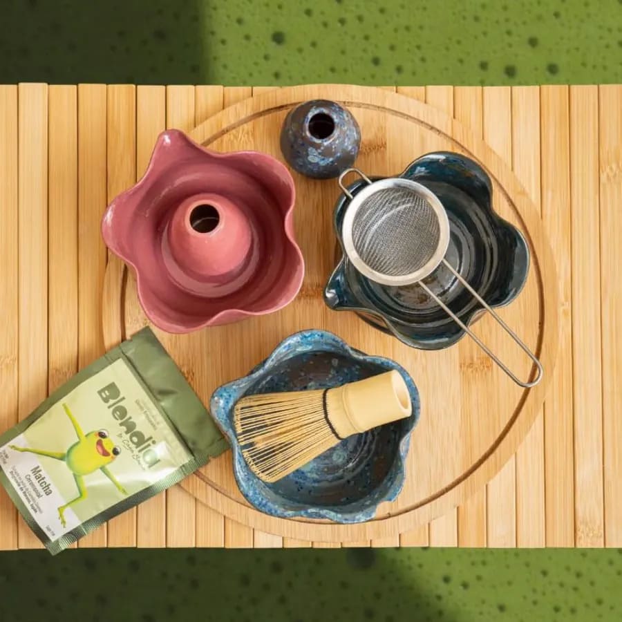 Kit de matcha Blendia: chawan, chasen, cernidor y kusenaoshi