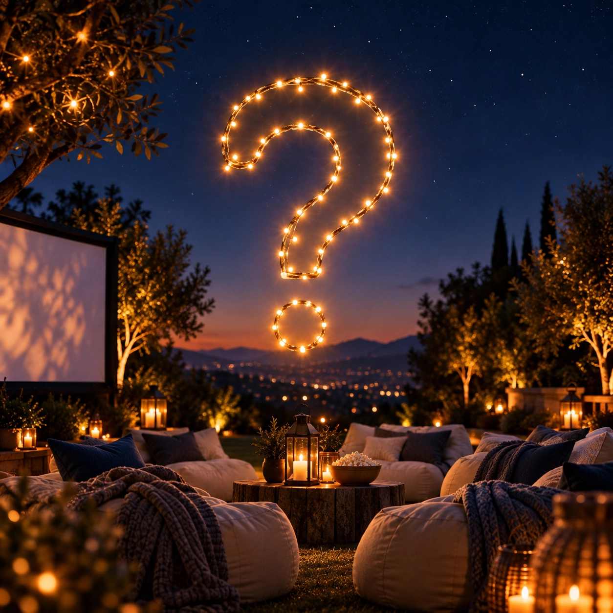 Pillowmoon outdoor cinema setup