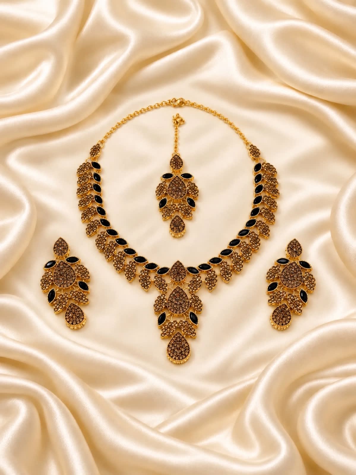 Royal Kundan-Inspired Black Necklace Set