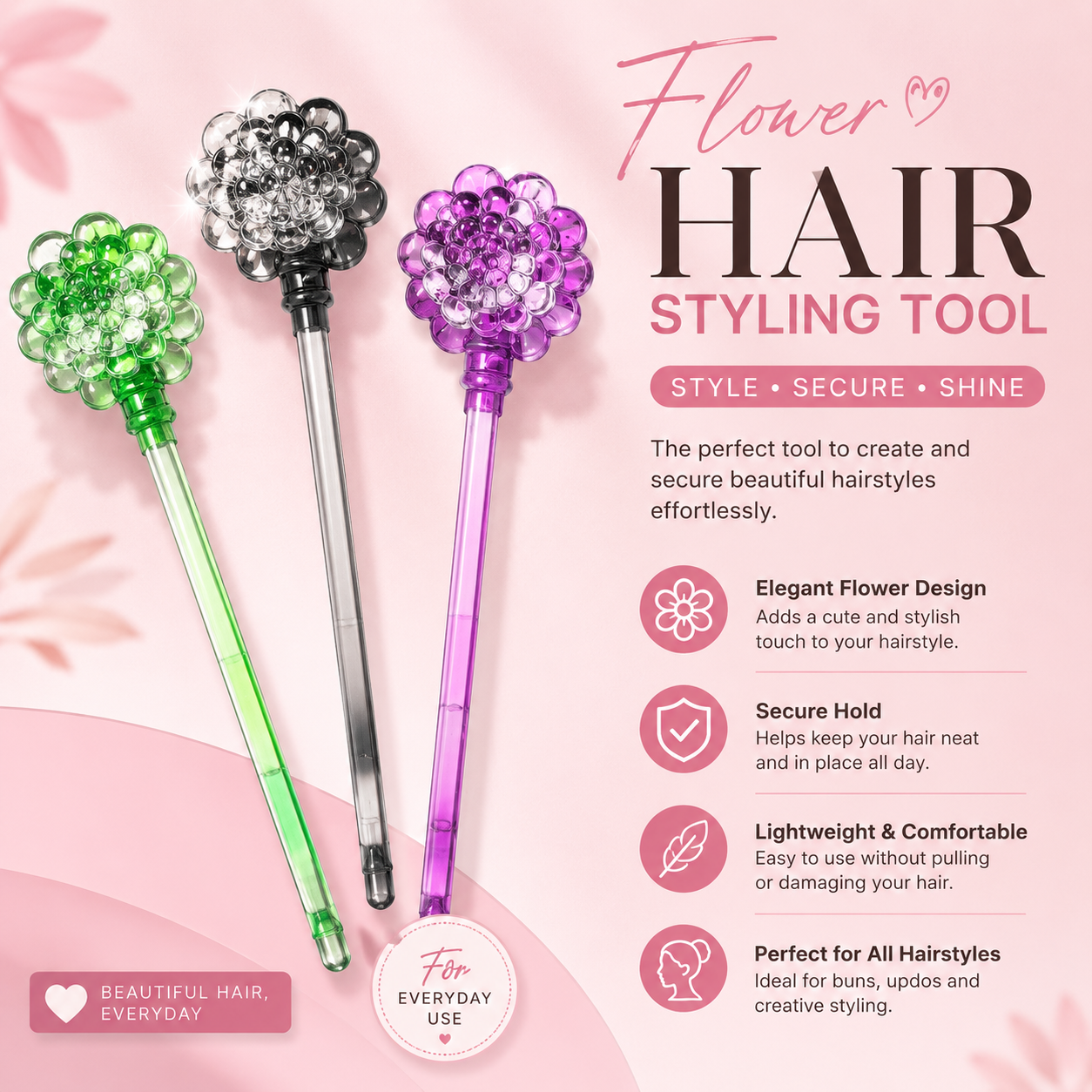 Flower Hair Pin/Stick