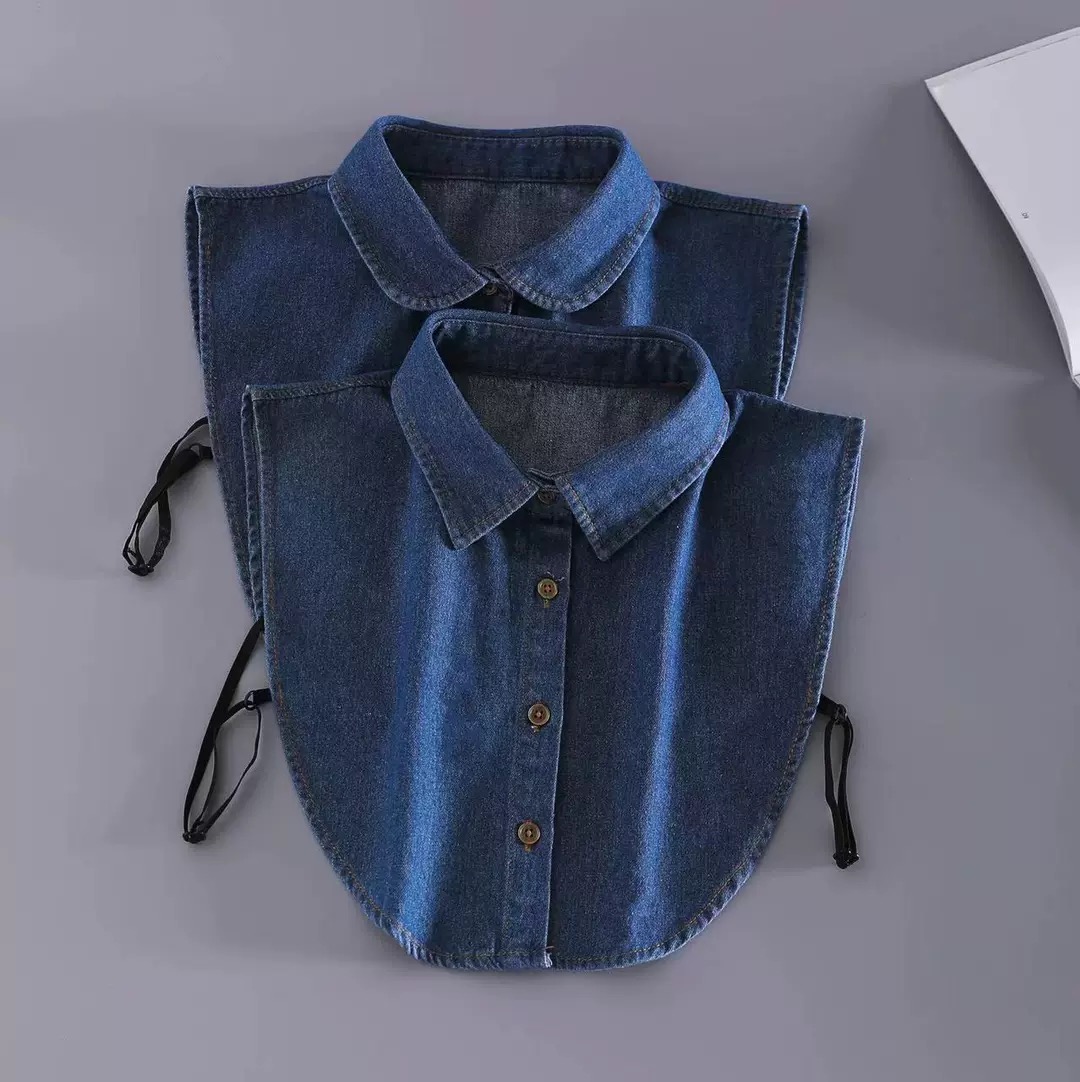 Denim fake collar