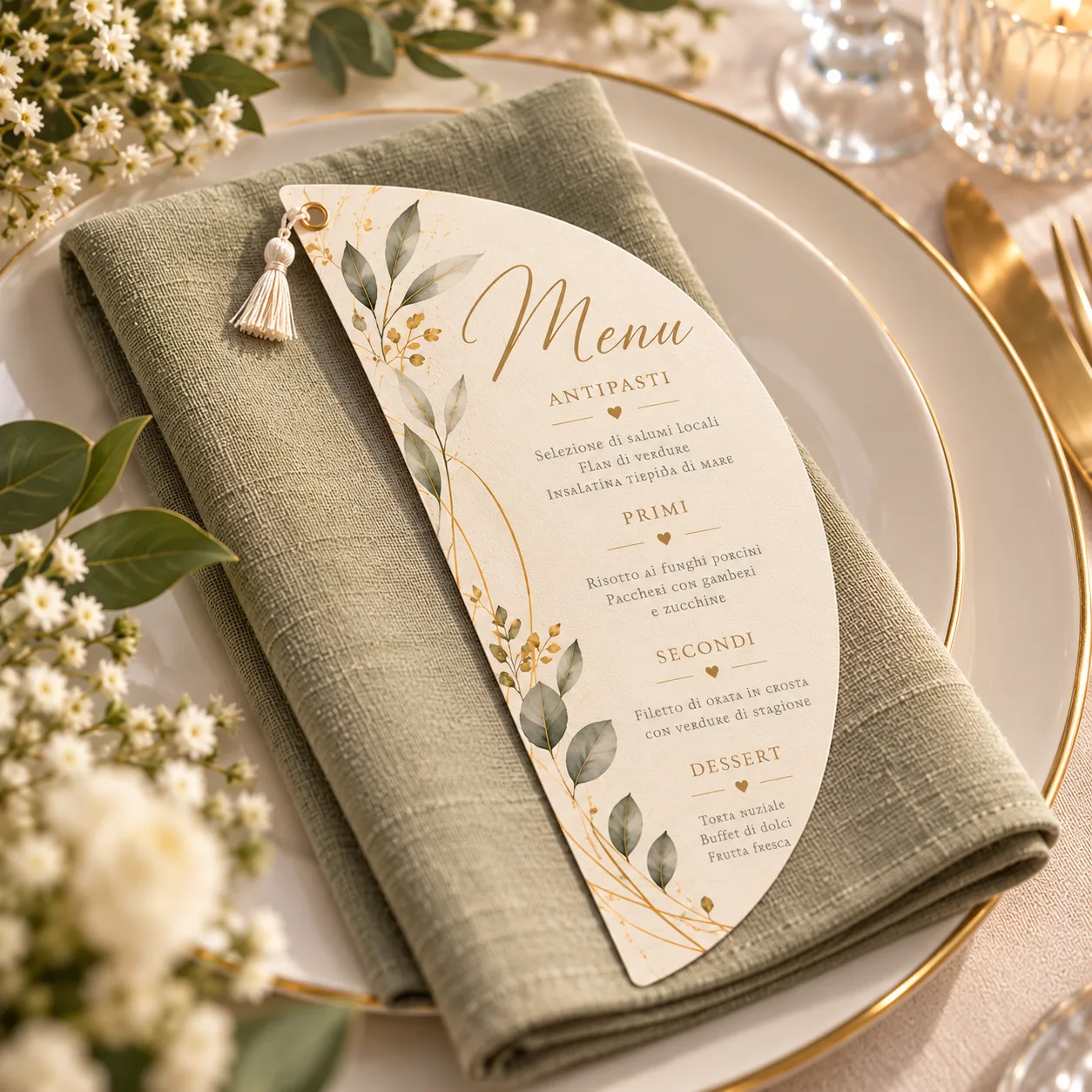 Menu segnaposto "Mezzaluna"
