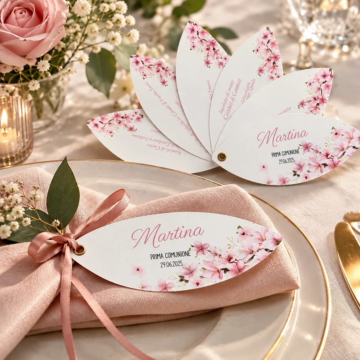 Menu segnaposto "Sei Petali"