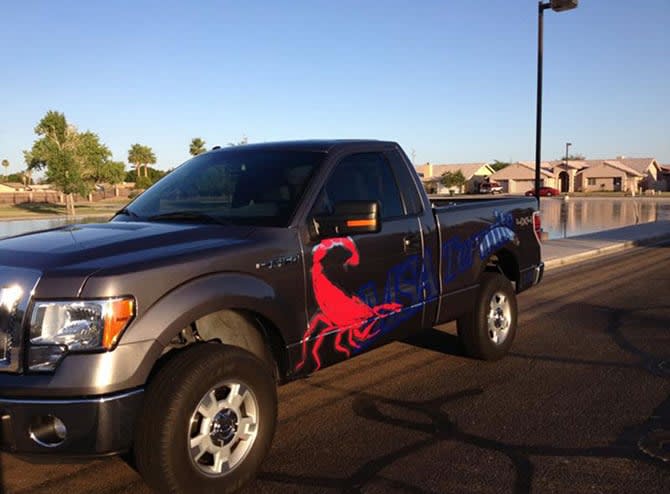 MSA Termite company vehicle parked curbside during a local pest control service visit.