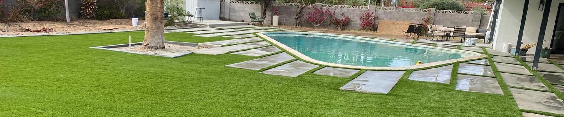 Lush desert landscape design in a Yuma residential yard