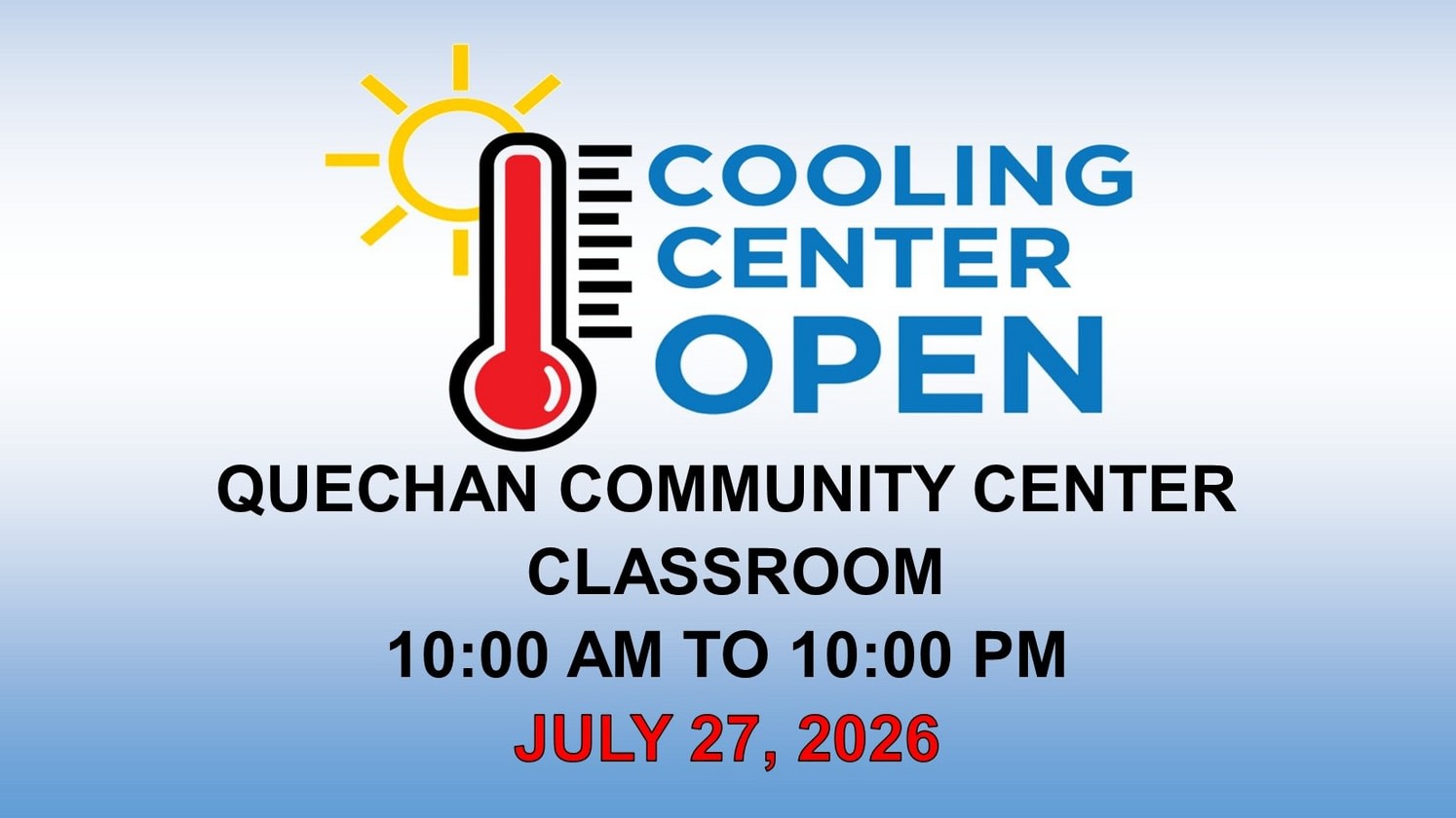 COOLING CENTER 7/27/26