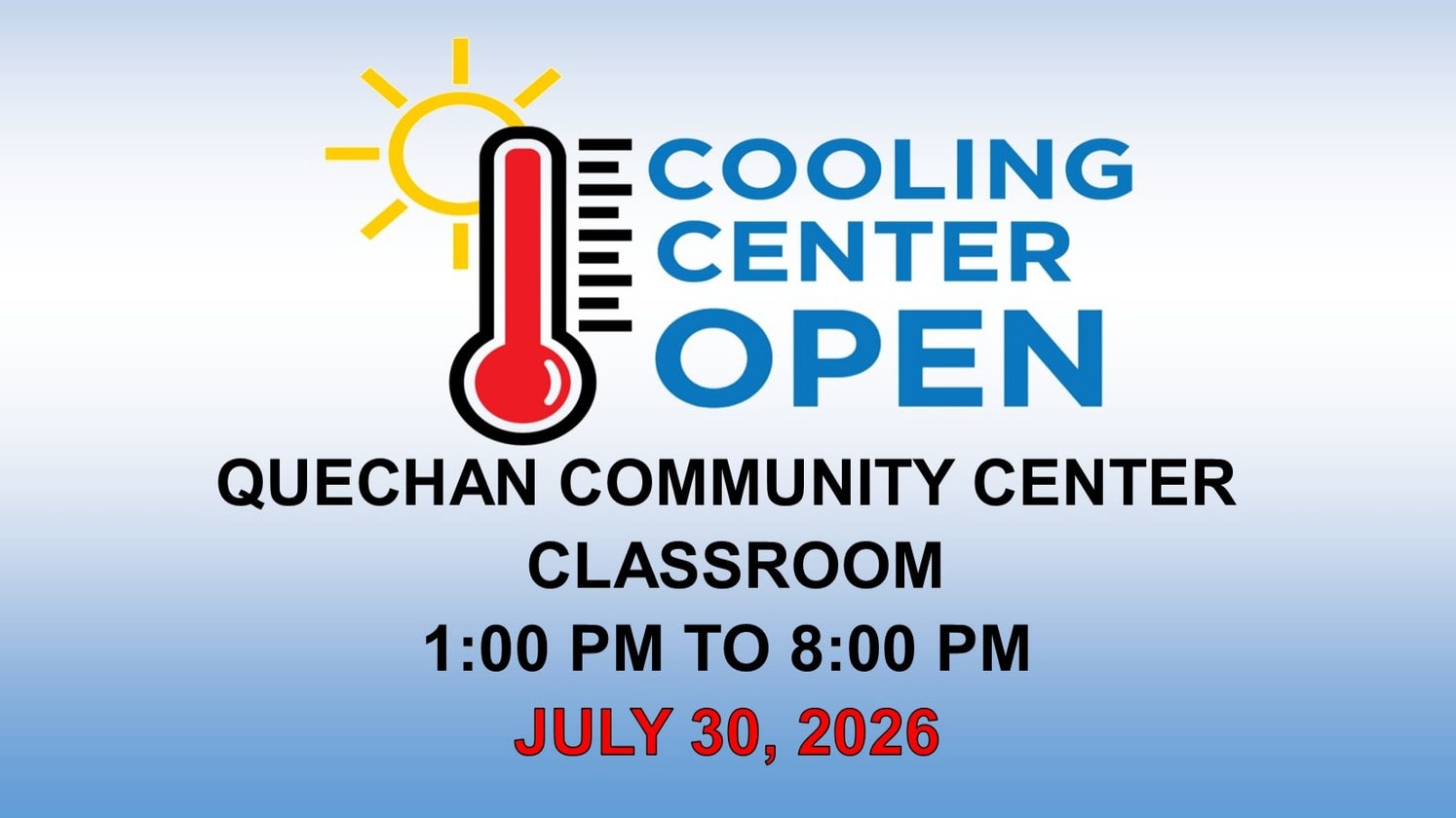 COOLING CENTER 7/30/26