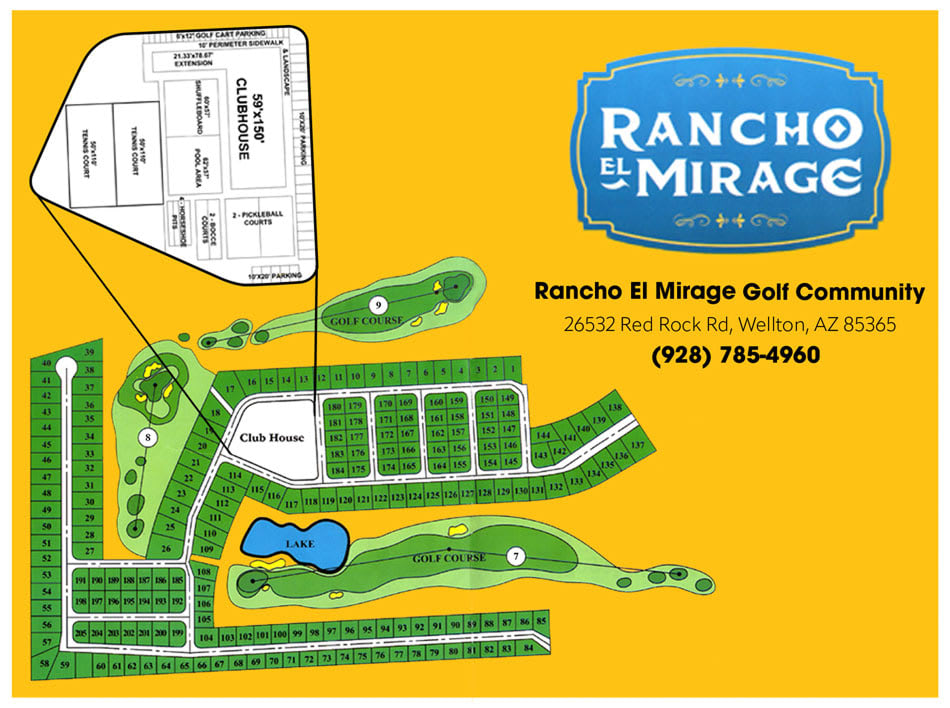 Rancho El Mirage Park Map showing the overall layout of the park