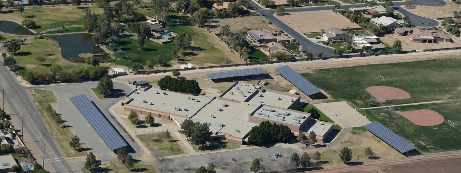 Aerial view of Crane Middle School in Yuma AZ