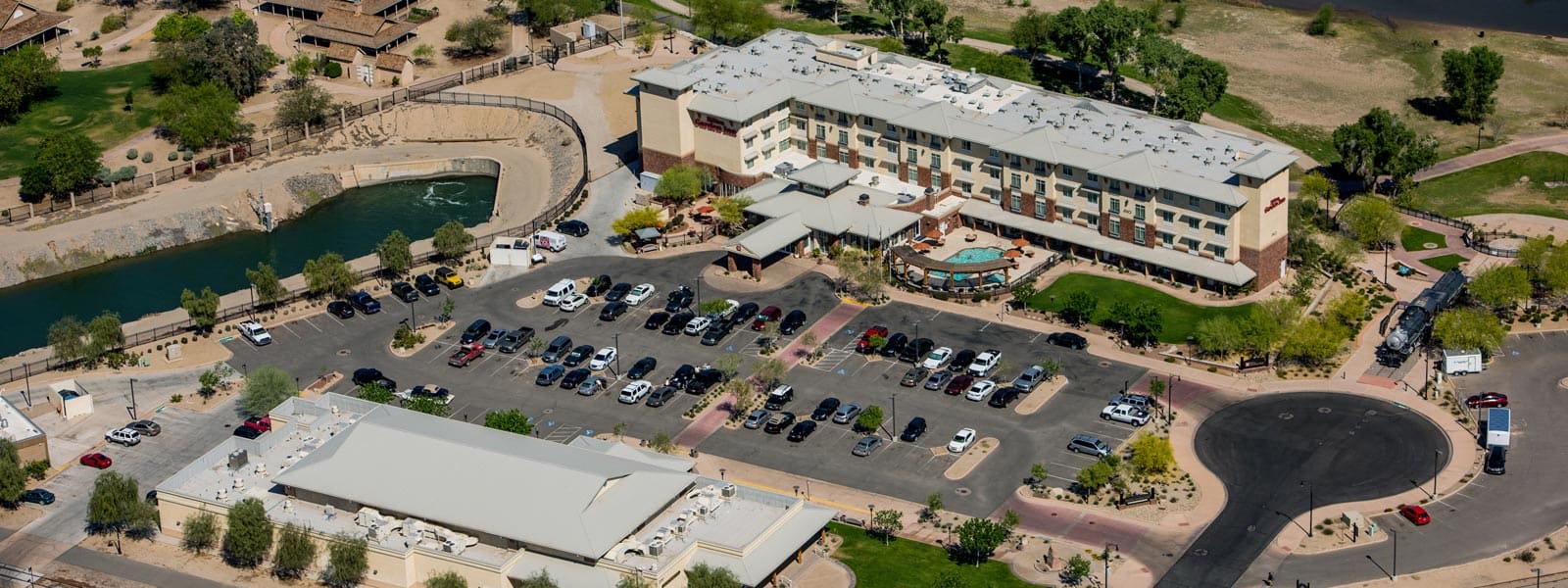 Hilton Garden Inn and Colorado River siphon in Yuma AZ