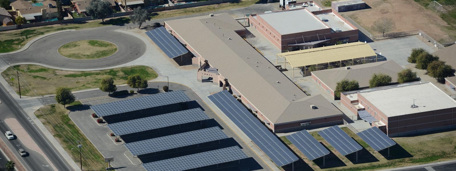 Aerial view of Centennial Middle School in Yuma AZ