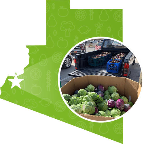 An Arizona Food Bank truck, filled with food supplies for a mobile food distribution