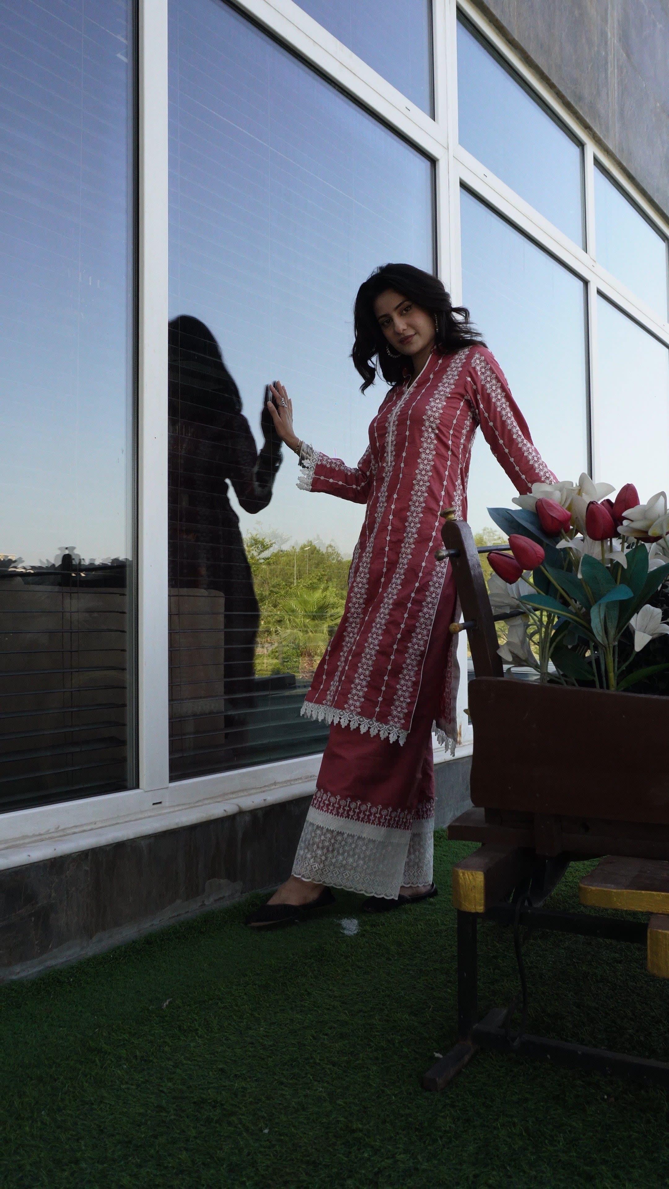 Tea Pink Embroidered 3-Piece Set β view 2
