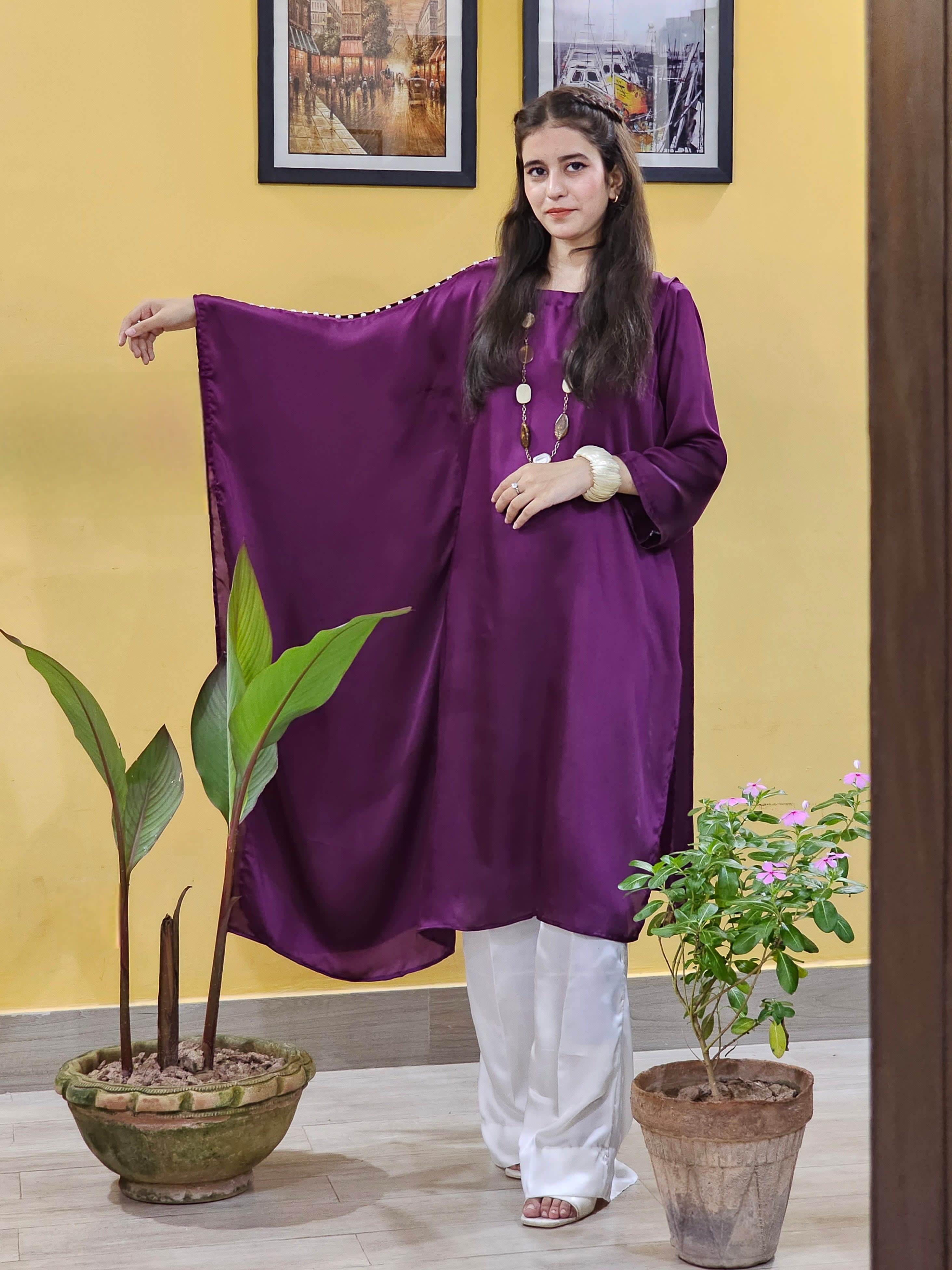 Modern Asymmetrical Short Silk Shirt β view 1