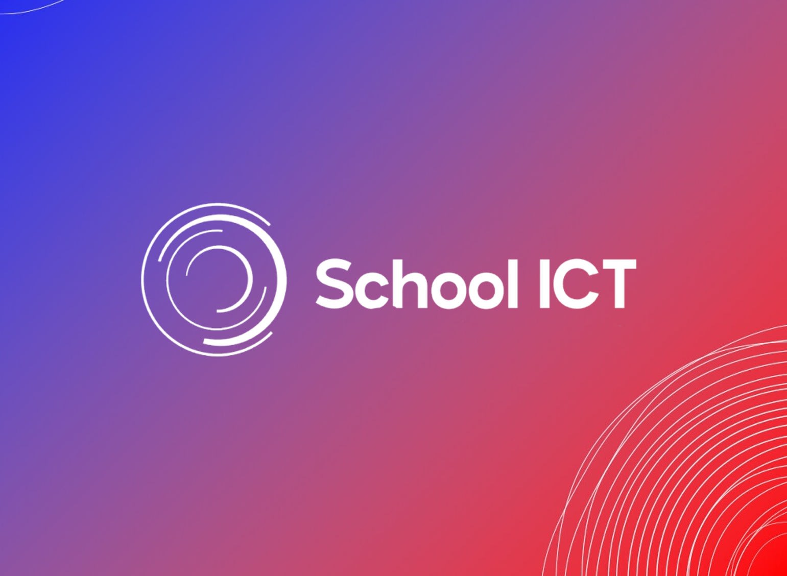 School ICT logo on purple and red background