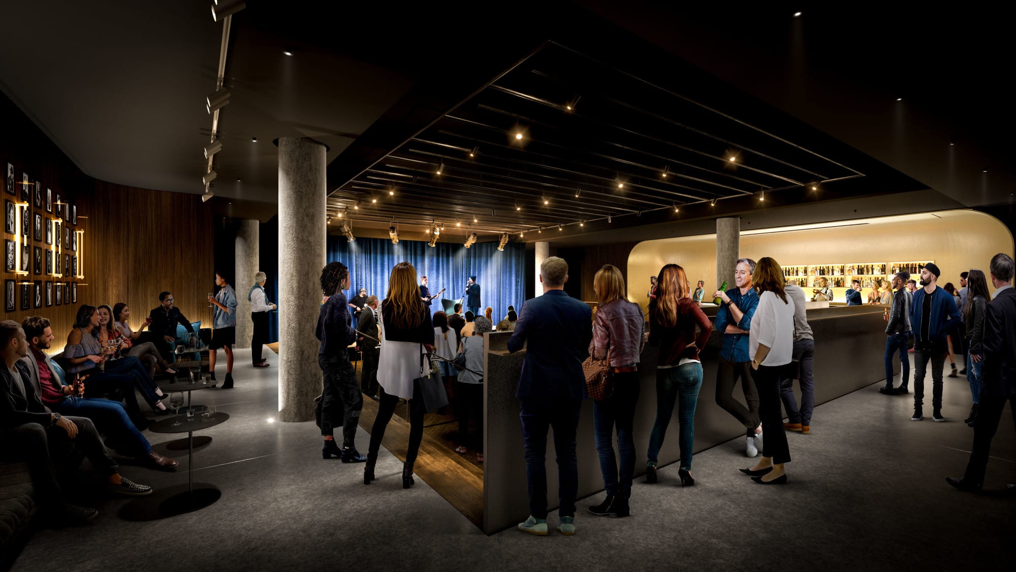 Rendering of the Basement Bar at the Allied Music Centre