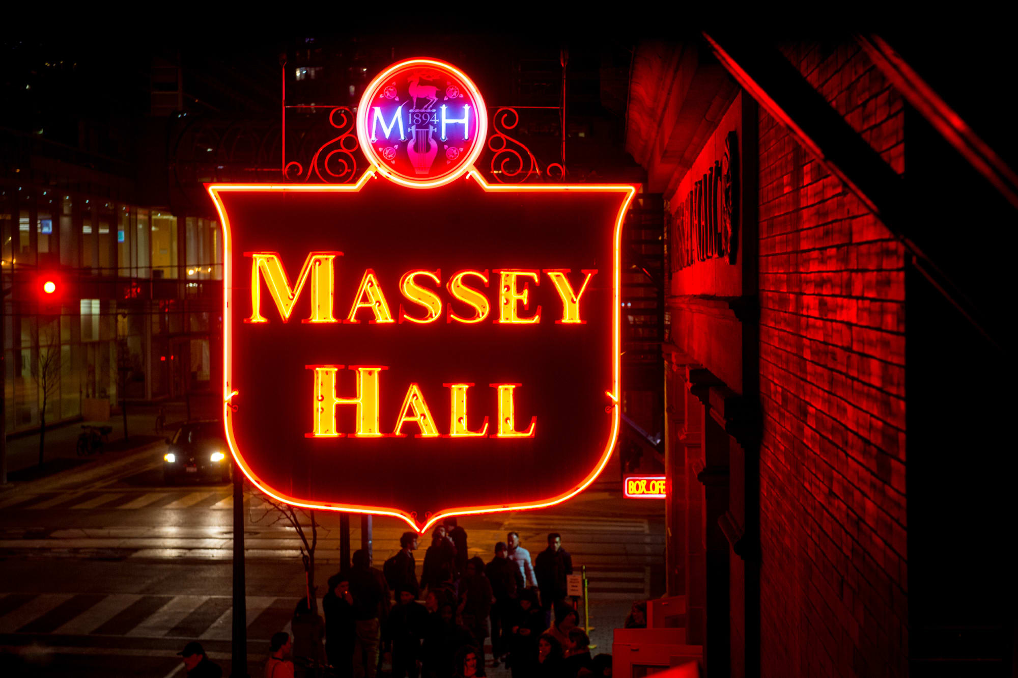 The iconic Massey Hall neon sign