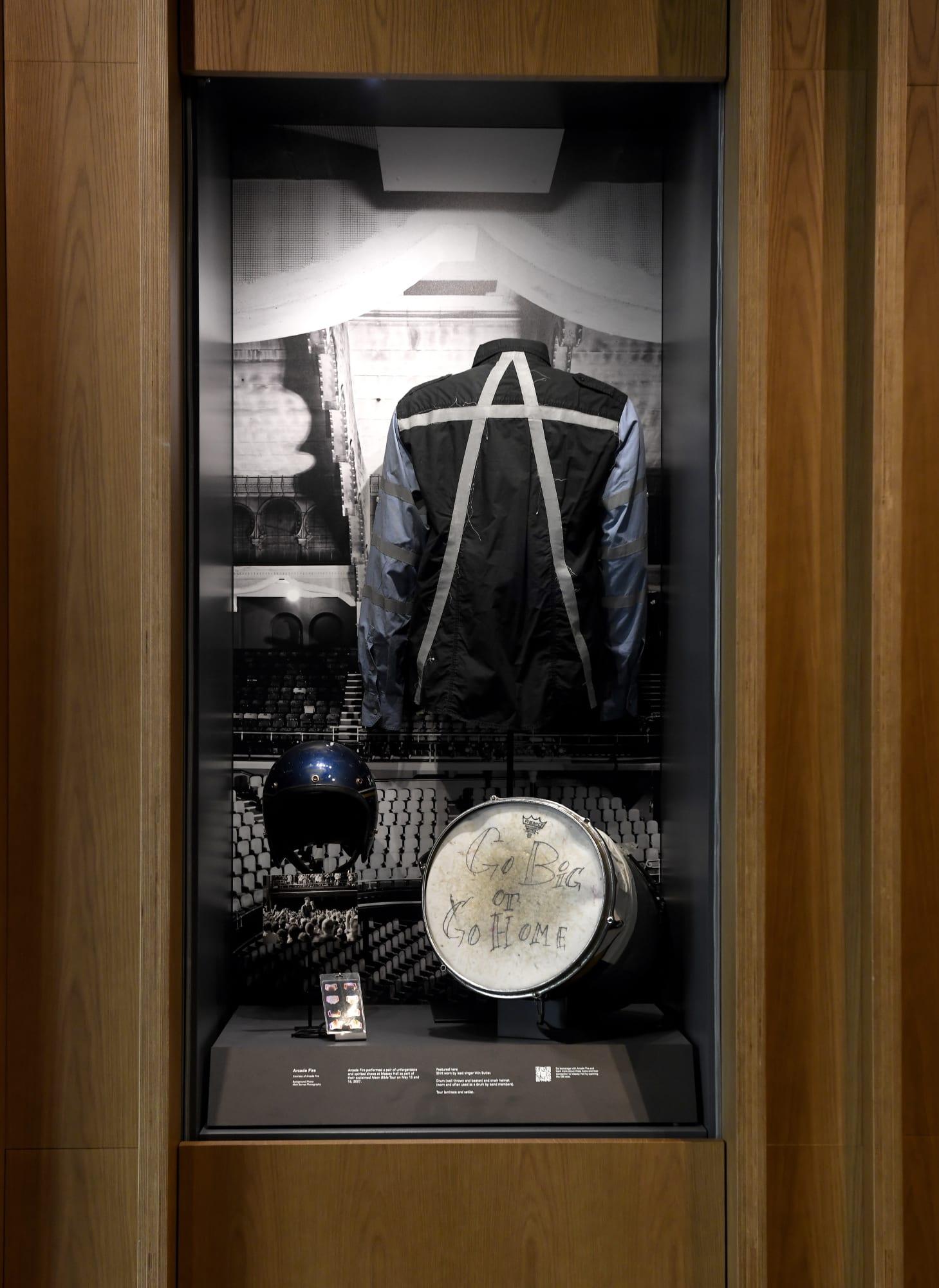 Arcade Fire setlist and drum, shirt worn by Win Butler
