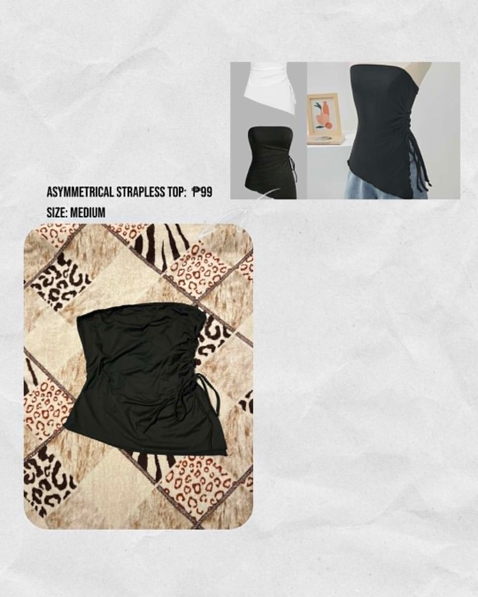 ASYMMETRICAL STRAPLESS TOP