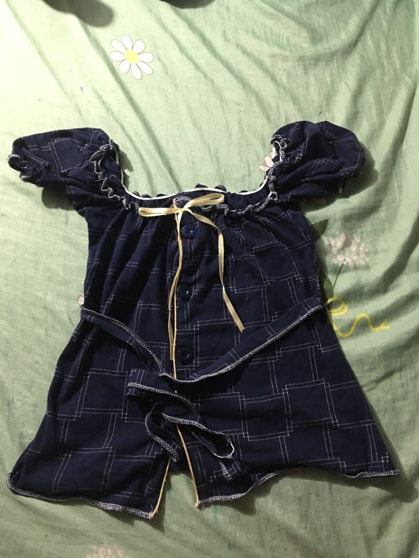 NAVY BLUE RIBBON TOP