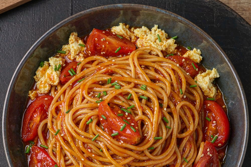 Macarrão com Tomate e Ovo (番茄鸡蛋面) – O Jantar Mais Rápido da China