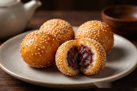 Bolinho de Gergelim (麻团) – Esferas Crocantes de Arroz