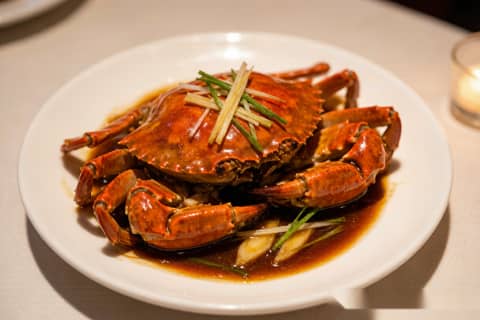 Caranguejo com Gengibre e Cebolinha (葱姜蟹) – Caranguejo Salteado Cantonês