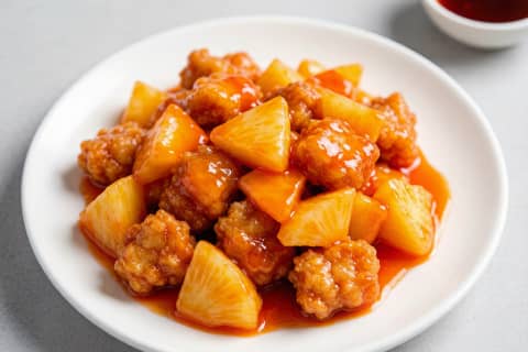 Porco Agridoce com Abacaxi (菠萝咕咾肉) – Porco Crocante e Suculento