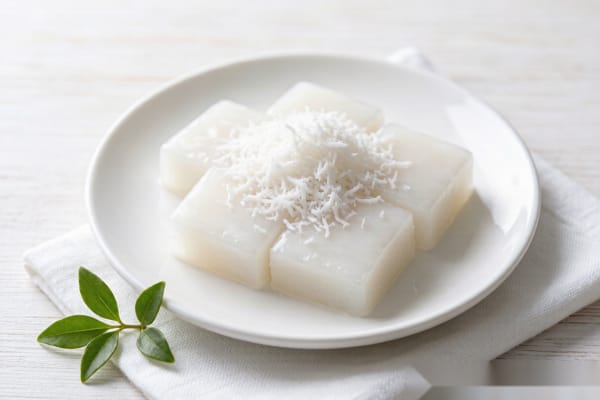 Bolo de Arroz com Coco (椰汁糕) – Sobremesa Gelada e Leve
