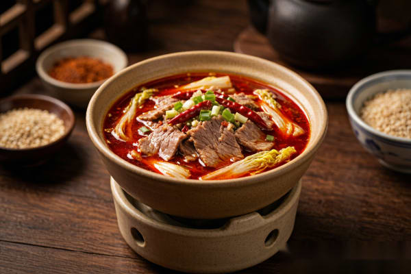 Carne Bovina na Água (水煮肉片) – Fatias de Carne em Caldo Apimentado
