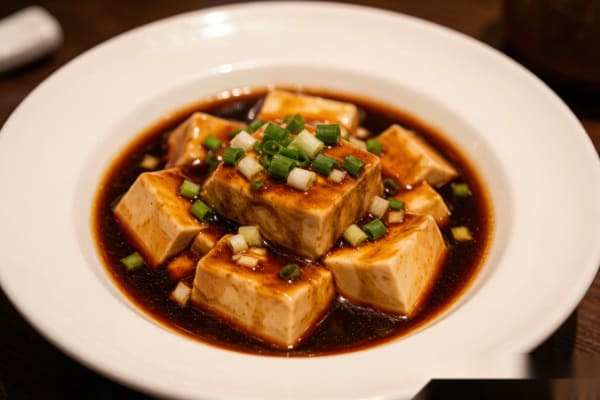 Tofu Braisado (红烧豆腐) – Tofu em Molho Castanho Savory