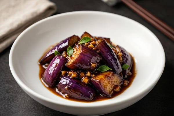 Berinjela Vegetariana (红烧茄子) – Berinjela Brilhante e Suave