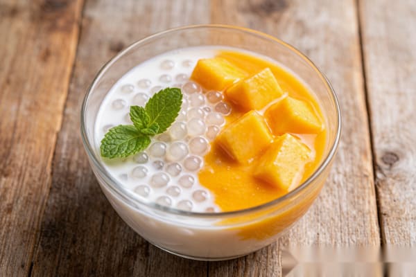 Sagu com Manga e Leite de Coco (芒果西米露) – Sobremesa Gelada Cantonesa