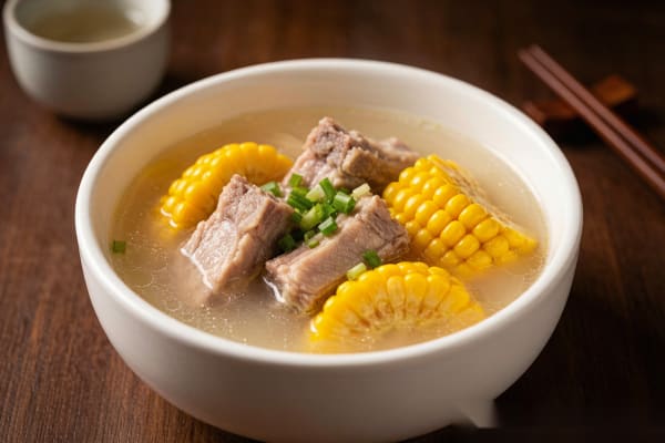 Sopa de Milho Doce com Costela (玉米排骨汤) – Caldo Suave