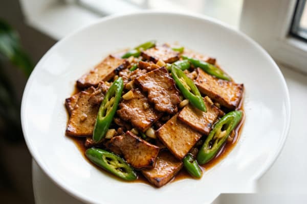Tofu Seco Salteado com Carne de Porco (香干炒肉) – Salteado Caseiro de Hunan