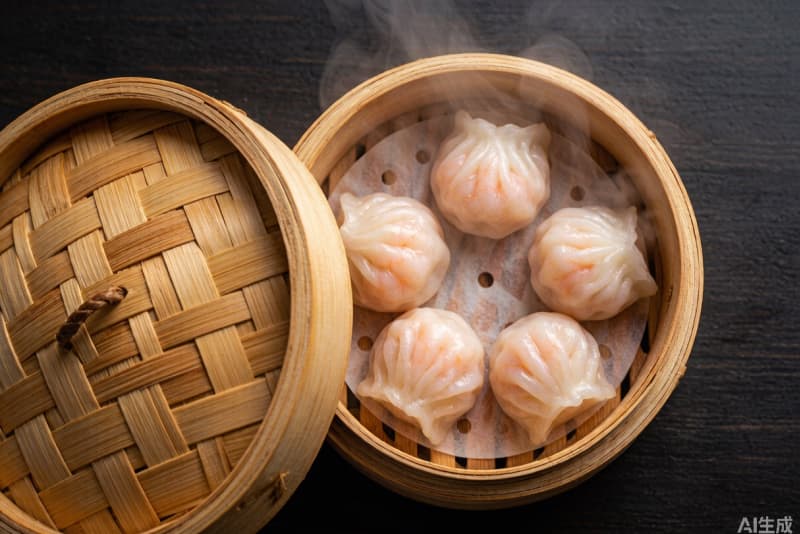 Bolinho no Vapor de Camarão de Shanghai (上海虾饺) – Dumpling de Camarão Translúcido