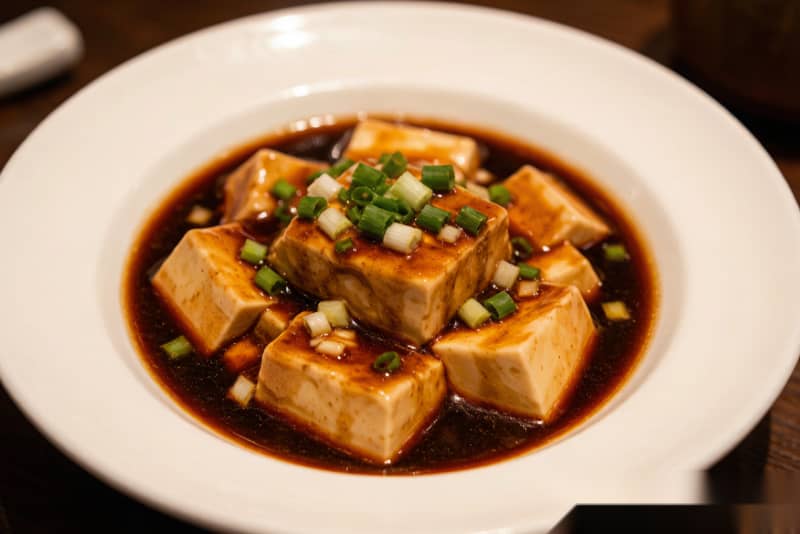 Tofu Braisado (红烧豆腐) – Tofu em Molho Castanho Savory