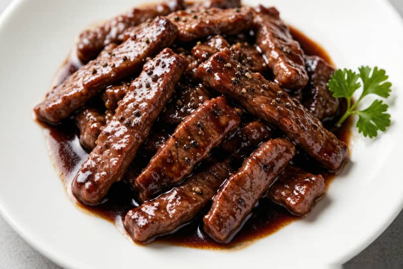Carne Bovina com Pimenta Preta (黑椒牛柳) – Salteado Quente e Aromático