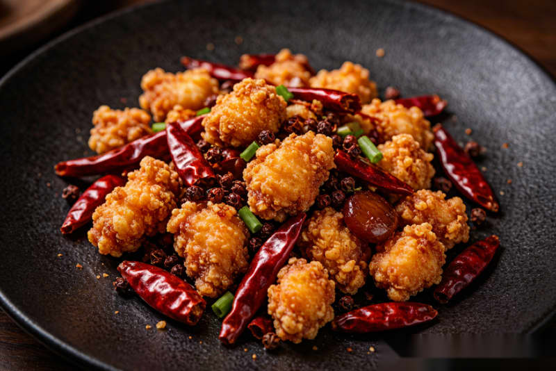 Frango Làzǐ (辣子鸡) – Frango Crocante Sichuan com Pimenta Seca